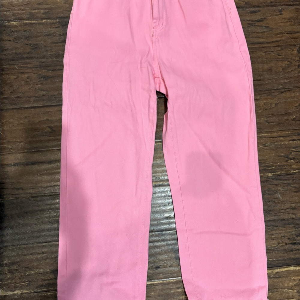 SHEIN Pink Straight Leg Jeans